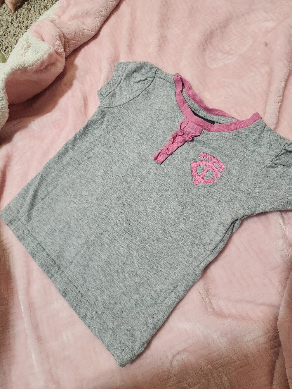 Twins Adidas Pink and Grey Tshirt